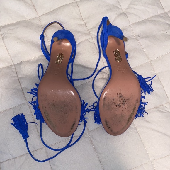 Aquazurra royal blue fringe sandals - Picture 6 of 6